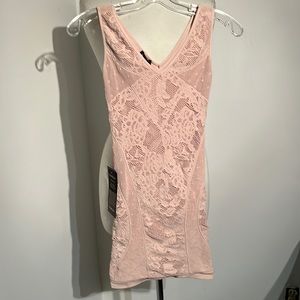 bebe P/S stretch lace dress, Nude/ Blush colour